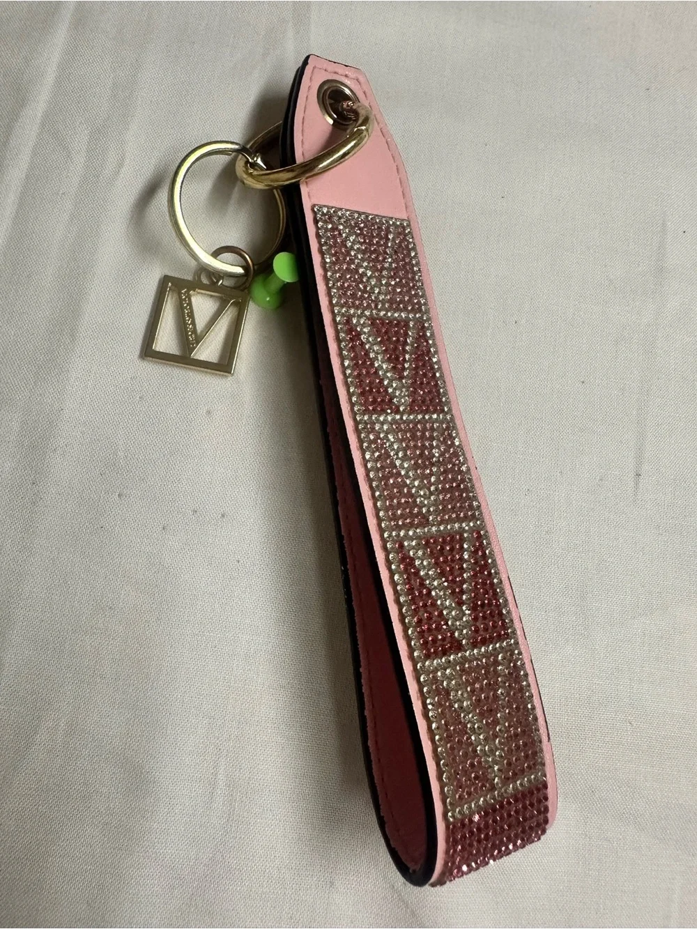 Victoria’s Secret  Pink Crystal-Embellished Strap Keychain